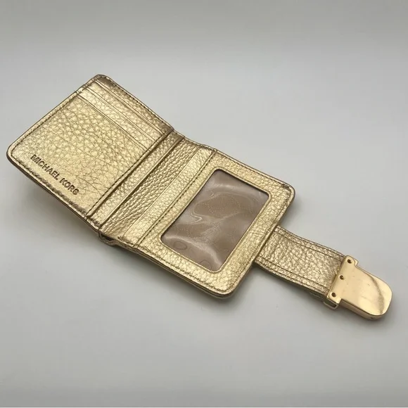 Michael Kors Metallic Gold Leather Wallet - Picture 7 of 10